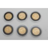 SIX VICTORIAN GOLD FULL SOVEREIGNS 1891, 1892 (2), 1899 and 1901 (2), (encapsulated) (6) Condition