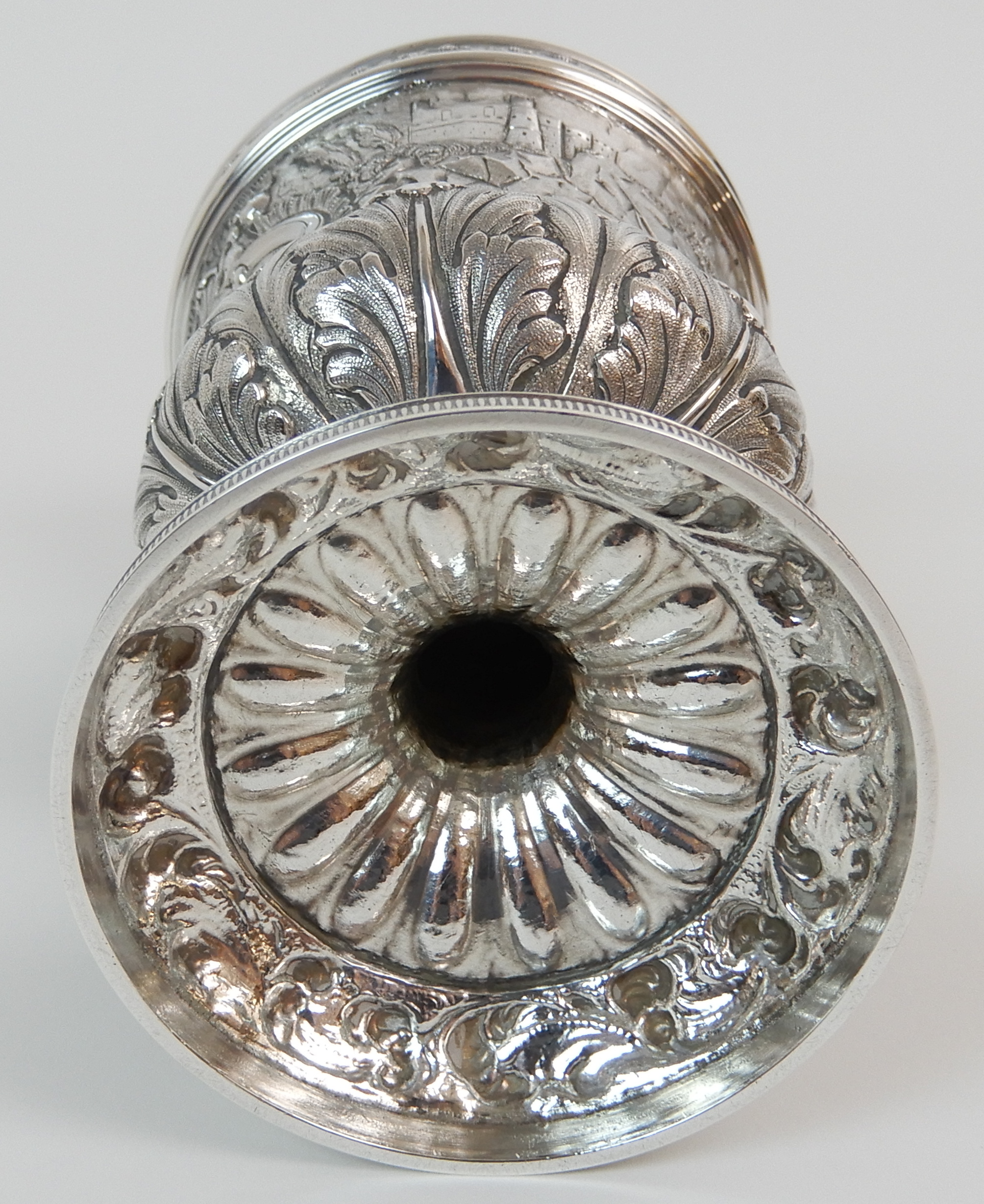 A GEORGE IV SILVER GOBLET probably by Jonathan Millidge, Edinburgh 1823 of campagna shape, the rim - Image 8 of 11