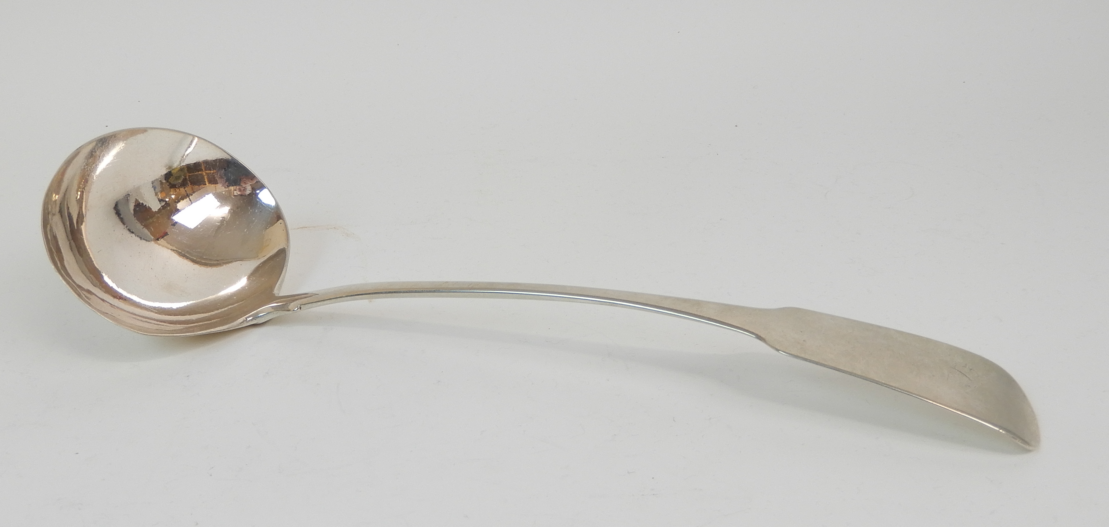 A SCOTTISH PROVINCIAL SILVER SOUP LADLE by John Ewan, Aberdeen circa 1832, fiddle pattern with - Image 2 of 7