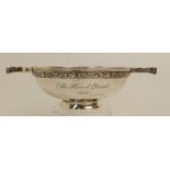 A SILVER PRESENTATION QUAICH by Hamilton & Inches, Edinburgh 1962 of classic form with a band of