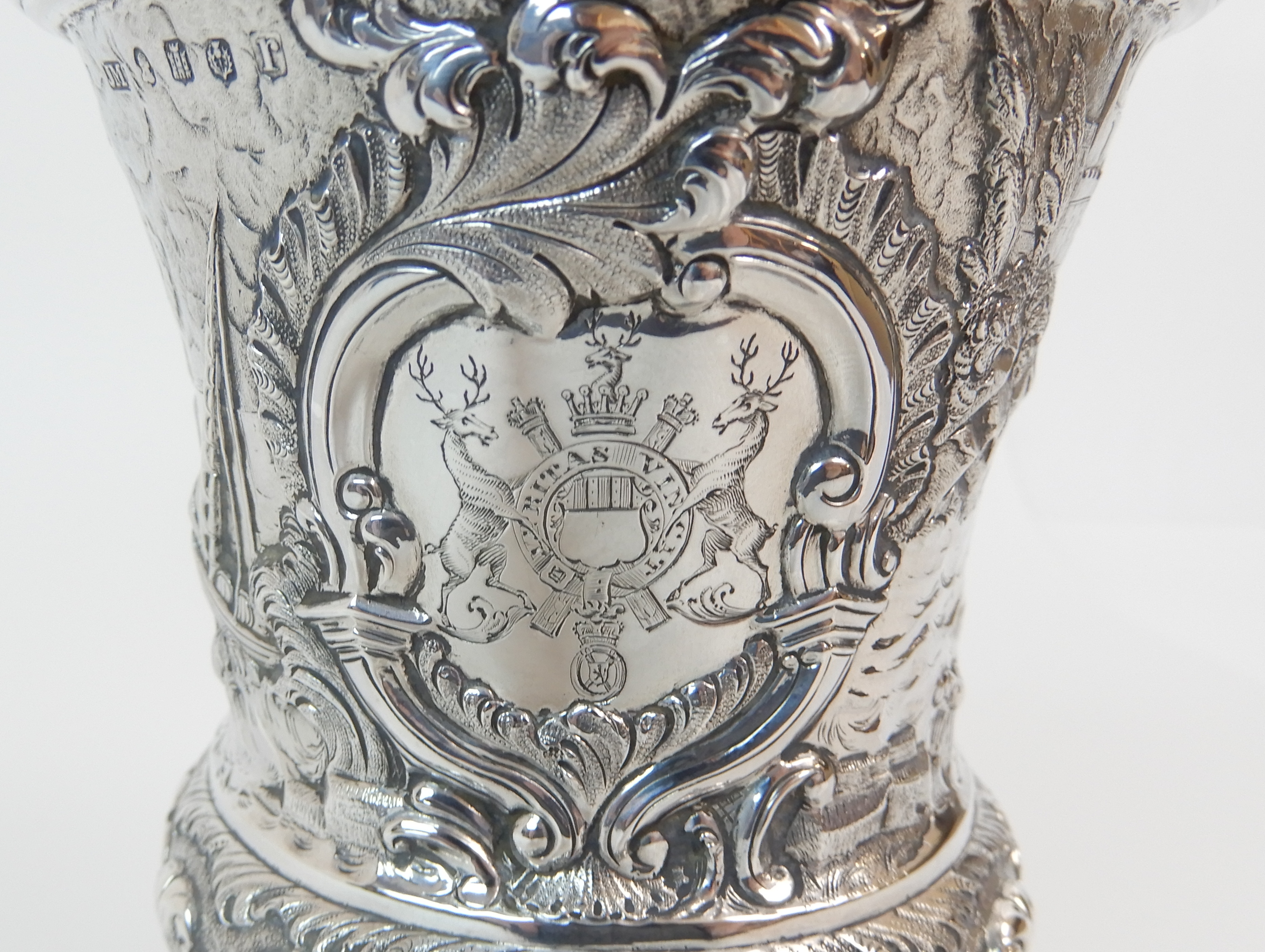 A GEORGE IV SILVER GOBLET probably by Jonathan Millidge, Edinburgh 1823 of campagna shape, the rim - Image 11 of 11