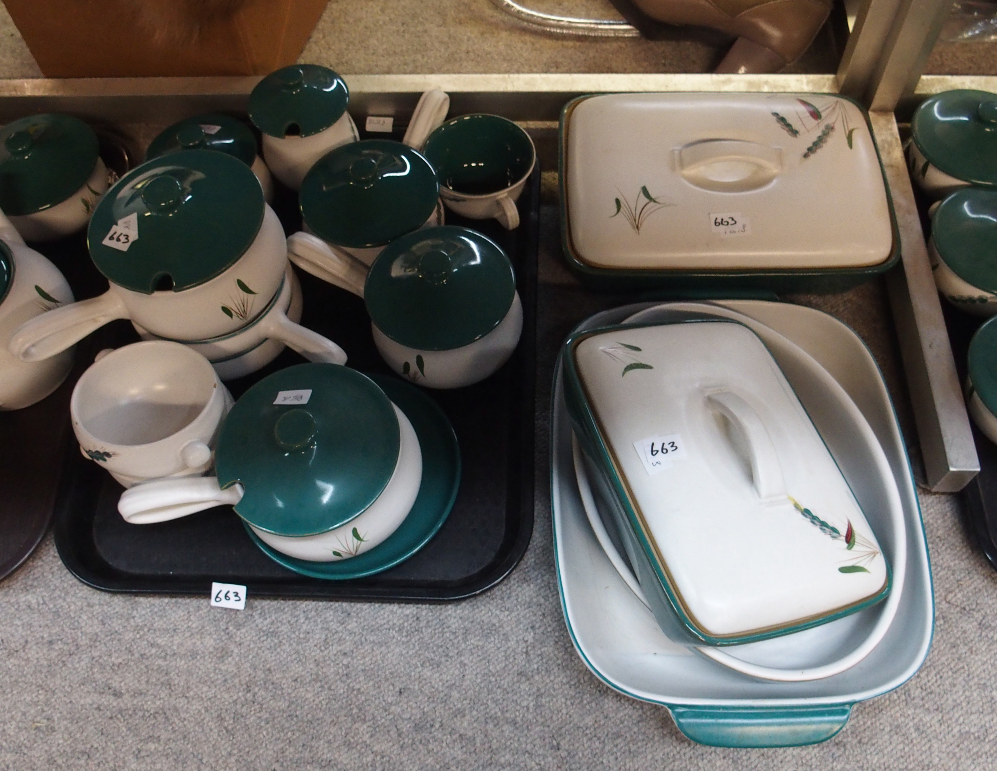 An extensive collection of Denby Greenwheat tablewares including soup coupes, cups, saucers, - Image 2 of 3
