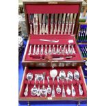A silver plated cutlery set in the King's pattern in canteen (twelve setting) Condition Report: