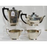 A four piece silver tea service by Harrison Brothers & Howson, Sheffield 1943, 1758gms Condition