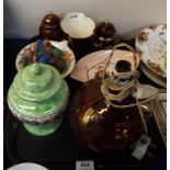 A Maling jar and cover, assorted Carlton Ware, Masons Liberty dish and assorted other items