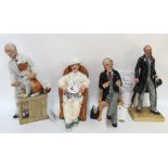 Four Royal Doulton figures including Thanks Doc HN2731, Taking Things Easy HN2680, The Doctor HN2858
