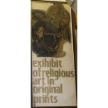 BRITISH SCHOOL Poster, exhibit of religious art in original prints, screen print, 85 x 33cm