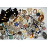A collection of vintage costume jewellery in decorative box Condition Report: Not available for this