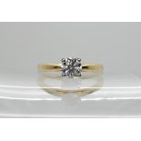 An 18ct gold solitaire hearts and arrows cut diamond ring of estimated approx 0.43cts, with a IGI