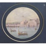 CONTINENTAL SCHOOL Valletta, Malta, watercolour, roundel, 9.5cm diameter and AFTER EDWARD CLIFFORD