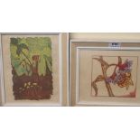 JAMES DEXTER HAVENS - Two colour woodcut prints Bombas on Anchusa no 14/35 pencil signed and dated