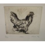 NICOLA HICKS Hen 1993, signed, etching, 2/50, 11 x 11cm Condition Report: Available upon request