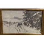 HAROLD STOREY Carmunnock, signed, watercolour, 20 x 33cm and AFTER DAVID COX Horse and cart, signed,