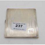 A silver cigarette case, 8.2cm square, 89gms Condition Report: Available upon request