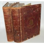 The Works of Shakespeare, Imperial Edition, edited by Charles Knight in two volumes with red leather