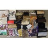 A quantity of brand new lady's scarves, lady's evening bags including beaded examples Condition