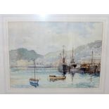 S A URQUHART Oban Pier and town, signed, watercolour, 34 x 47cm Condition Report: Available upon