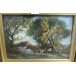 ISABEL MORLEY The Farm, signed, oil on board,25 x 35cm and another (2) Condition Report: Available