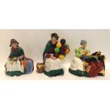 Three Royal Doulton figures including The Wardrobe Mistress, HN2145, The Old Balloon Seller,