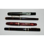 Four various pens including Waterman, Parker etc Condition Report: Available upon request