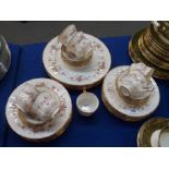 A Paragon/Royal Albert Victoriana Rose pattern part dinner service comprising five dinner plates