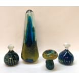 A large Mdina glass paperweight and three other smaller Condition Report: Available upon request