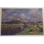 RICHARD FORSYTH Ploughing the field, Stirling, signed, pastel, 41 x 60cm Condition Report: Available