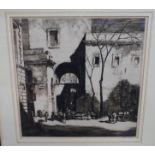 SYDNEY TUSHINGHAM R.E, Arco Santa Teresa, Palermo, signed, etching, 33 x 32cm and RAJASTHAN SCHOOL