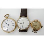 A 9ct gold Zenith gents wristwatch, a 9ct gold ladies Rolex watch head,weight with strap and