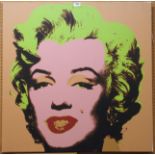 AFTER ANDY WARHOL Marlyn, print on canvas, 90 x 90cm and two others (3) Condition Report: