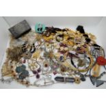 A large collection of vintage costume jewellery Condition Report: Not available for this lot