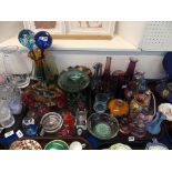 A collection of coloured art glass including Caithness, Murano, Hoglund and other items Condition