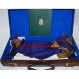 A Masonic apron and accessories in case Condition Report: Available upon request