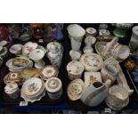 A collection of porcelain trinket boxes, dishes, vases etc including Wedgwood, Minton, Royal Crown