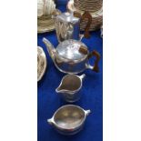 A Picquot Ware four piece teaset Condition Report: Available upon request