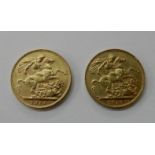 Two gold full sovereigns, 1910 Condition Report: Available upon request