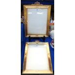 A pair of gilt metal photograph frames with tied ribbon finials, 48cm x 35cm Condition Report: all