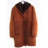 A sheepskin coat, a leather gent's jacket and a lady's Burberry raincoat size 8 Condition Report: