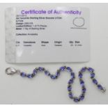 A silver tanzanite bracelet, with a RocksTV certificate Condition Report: Not available for this