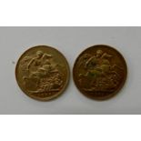Two gold full sovereigns, 1900, 1903 Condition Report: Available upon request
