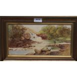 A painted porcelain tile entitled "On The Clyde" Condition Report: Available upon request