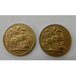 Two gold full sovereigns, 1913 Condition Report: Available upon request