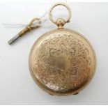 A 9ct gold John Forrest full hunter pocket watch, diameter of the case 5.1cm, with full thistle