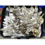 A tray lot of loose EP cutlery Condition Report: Available upon request