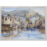 PR BOURNE Polperro, Cornwall, signed, watercolour, 30 x 40cm Condition Report: Available upon