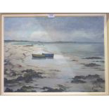JOURCIN Beached boats, signed, oil on canvas, 46 x 61cm Condition Report: Available upon request