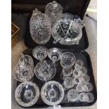 Assorted crystal including Edinburgh comprising bonbon dishes, glasses, biscuit barrel etc Condition