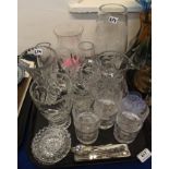 Edinburgh crystal tumblers, assorted glass vases, EP spoons etc Condition Report: Available upon