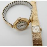 A 9ct gold Jean Renet ladies wristwatch, weight including mechanism 27.8gms, together with a 9ct