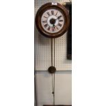 A mahogany cased wag at the wa clock with painted dial Condition Report: Available upon request